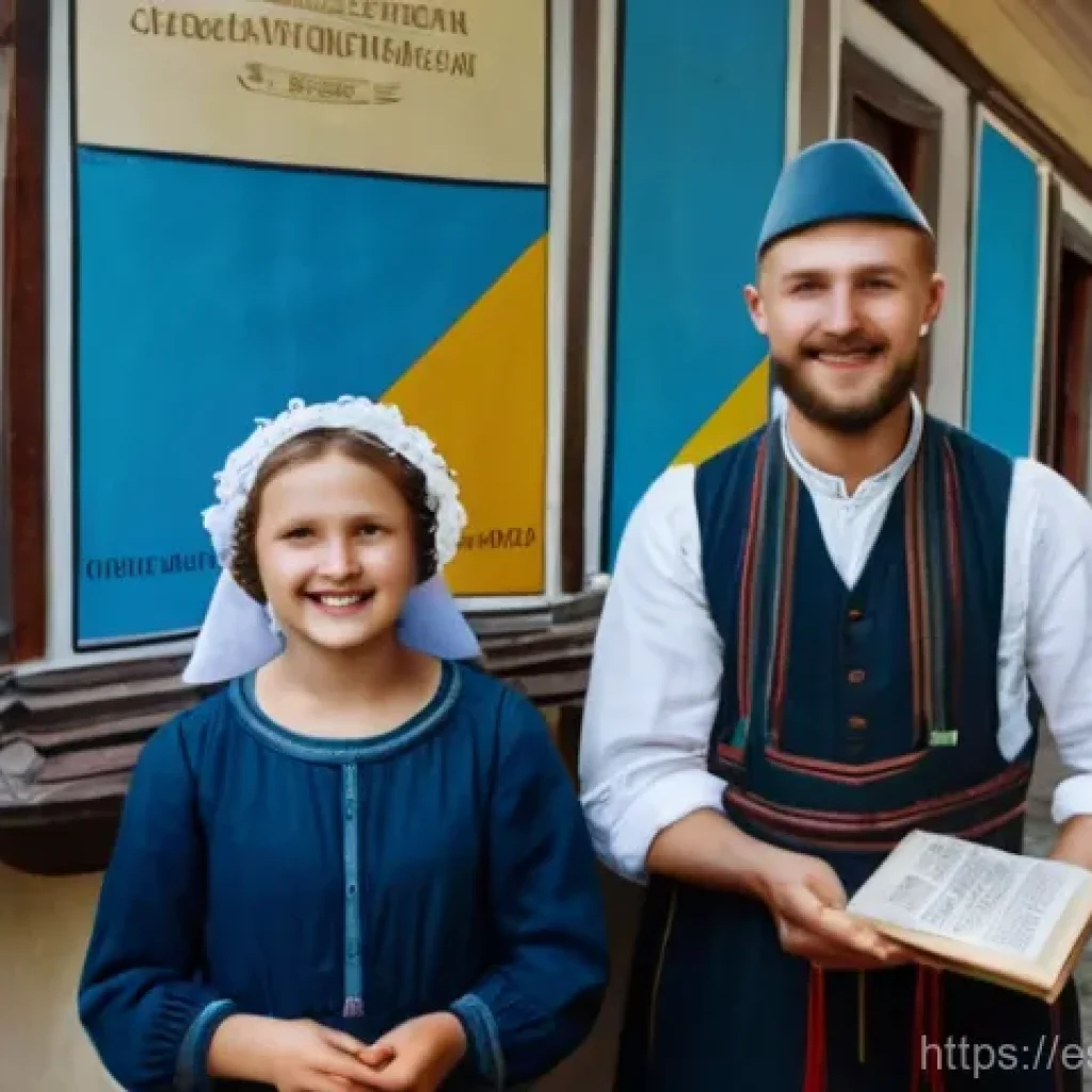 우크라이나 소비에트 연방 시기 - **"A bustling, hopeful street scene in a Ukrainian town during the 1920s, capturing the spirit of 'U...